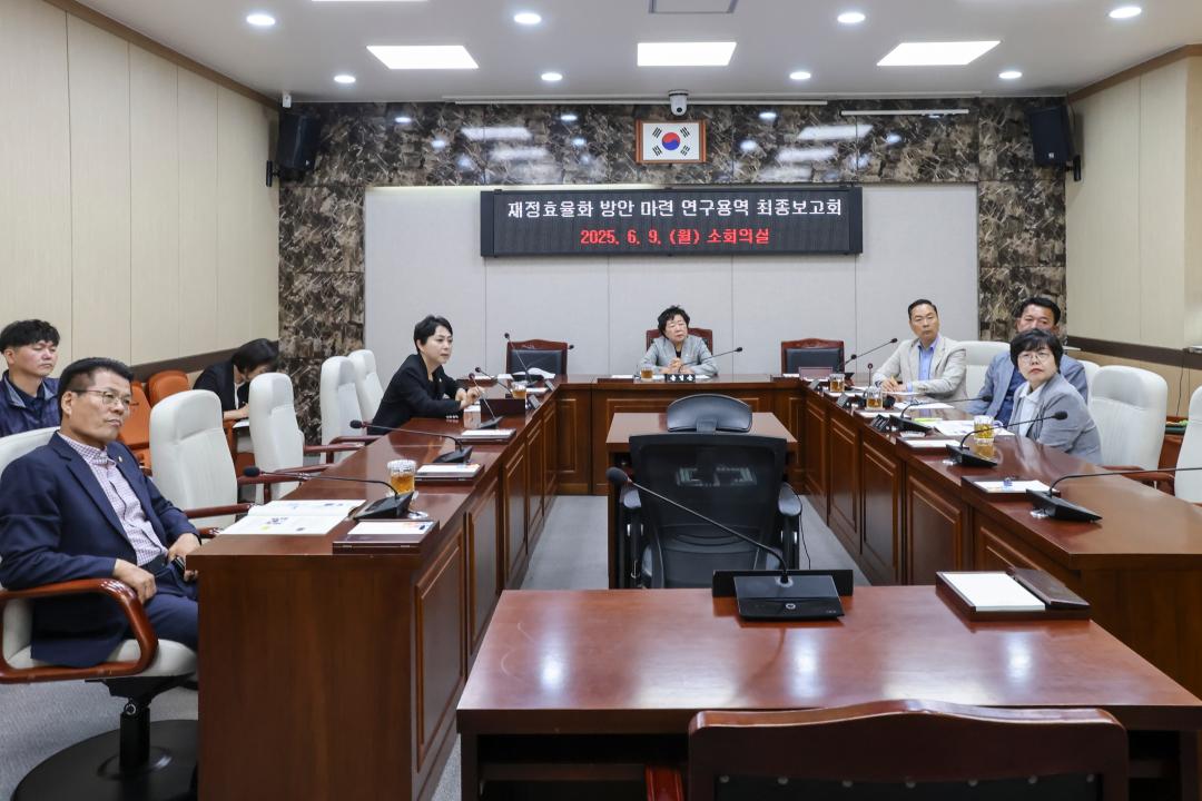 '2025. 6. 9.(월) 보도자료_홍성군의회 재정 효율화 정책 연구회, 연구용역 최종보고회 개최' 게시글의 사진(2) '사진_홍성군의회 소회의실에서 용역 최종보고회 중인 장면.jpg'